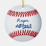 Regalo personalizado del jugador de béisbol adornos