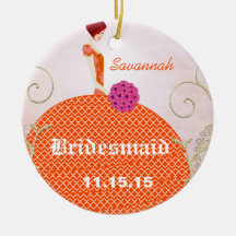 Regalos naranja y rosa de Birdesmaid Ornamento Para Arbol De Navidad
