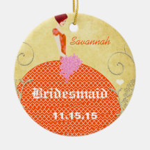 Regalos naranja y rosa de Birdesmaid Ornamentos De Reyes