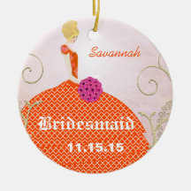 Regalos naranja y rosa de Birdesmaid Ornamento Para Reyes Magos