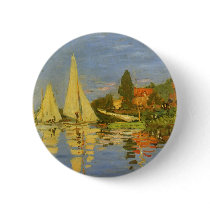 Regatta at Argenteuil by Claude Monet Pinback Button
