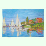 Regatta at Argenteuil Claude Monet kitchen towels