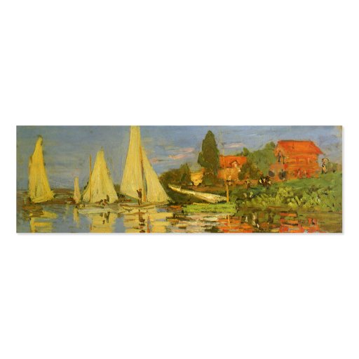 Regatta at Argenteuil, Monet Vintage Impressionism Business Card Template (back side)