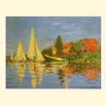 Regatta at Argenteuil, Monet Vintage Impressionism postcards