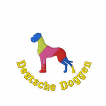 Regenbogen Stick Dogge Recolor, Deutsche Doggen bestickte hemden