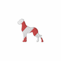 Regenbogen Stick Dogge und Schrift bestickte hemden
