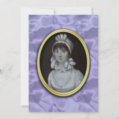 This bridal shower invitation features a photo reproduction of an 1820
