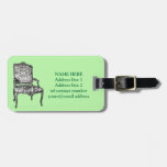 Regency chair in lime green bag tag