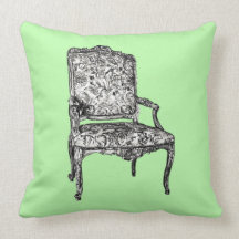 Regency chair in lime green pillow