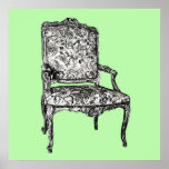 Regency chair in lime green print