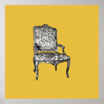 Regency chair in mustard yellow poster