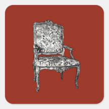 Regency chair in red square sticker