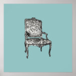 Regency chair in turquoise print