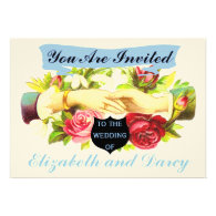 Regency Romance Ice Blue Wedding Invitation