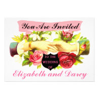 Regency Romance Tea Rose Wedding Invitation