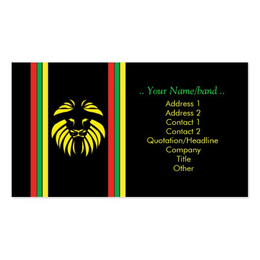 Reggae Lion B/Card Business Card