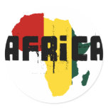 Reggae Map of Africa African Ragga Art Round Sticker