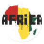 Reggae Map of Africa African Ragga Art Round Sticker
