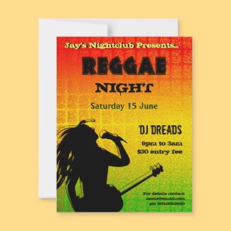 Reggae Night Party Invitation invitation