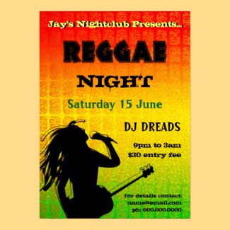 Reggae Night Party Nightclub Poster print