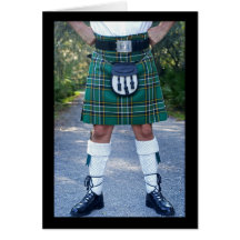 Regimental, Green Kilt Greeting Cards