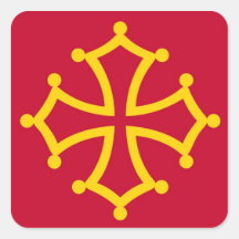 Región francesa del país de Francia de la bandera  Pegatina Cuadradas