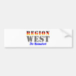Region west - your place of residence bumper stickers