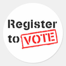 Register to Vote Round Stickers