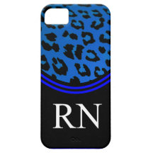 Registere Nurse iPhone 5 Case Blue Leopard Design