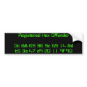 Registered Hex Offender bumper stickers