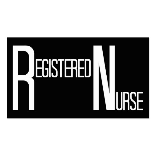 Registered Nurse Black Simple Business Card