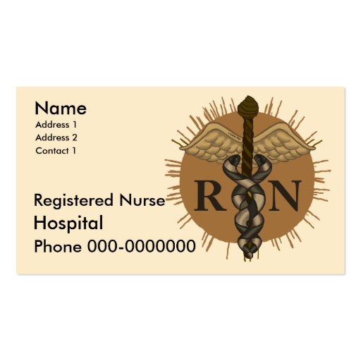 Registered Nurse Business Card Template Zazzle