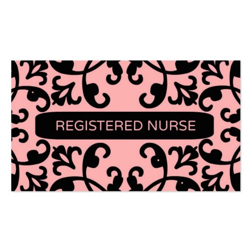 Registered Nurse Damask Business Card (front side)