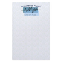 "Registered Nurse - Live Life Well" stationery