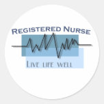 "Registered Nurse - Live Life Well" Stickers