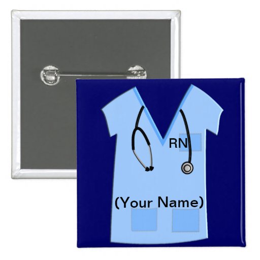Registered Nurse Name Badge Button Bue Zazzle