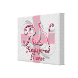 Registered Nurse, Pink Cross Swirls Stretched Canvas Prints