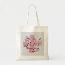 Registered Nurse, Pink Cross Swirls Canvas Bag