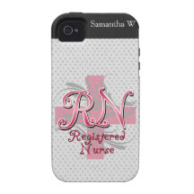 Registered Nurse, Pink Cross Swirls iPhone 4/4S Covers