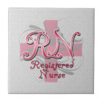 Registered Nurse, Pink Cross Swirls Ceramic Tiles Registered Nurse, Pink Cross Swirls Ceramic Tiles
