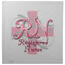 Registered Nurse, Pink Cross Swirls Cloth Napkins
