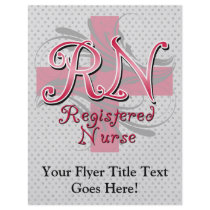 Registered Nurse, Pink Cross Swirls Flyers