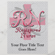 Registered Nurse, Pink Cross Swirls Flyers