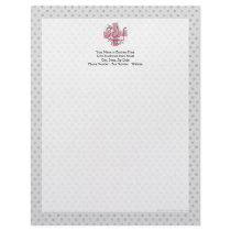 Registered Nurse, Pink Cross Swirls Customized Letterhead
