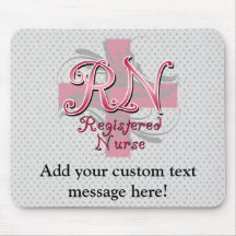 Registered Nurse, Pink Cross Swirls Mousepad