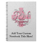 Registered Nurse, Pink Cross Swirls Spiral Note Books