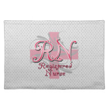 Registered Nurse, Pink Cross Swirls Placemat