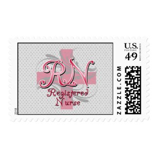 Registered Nurse, Pink Cross Swirls Stamps