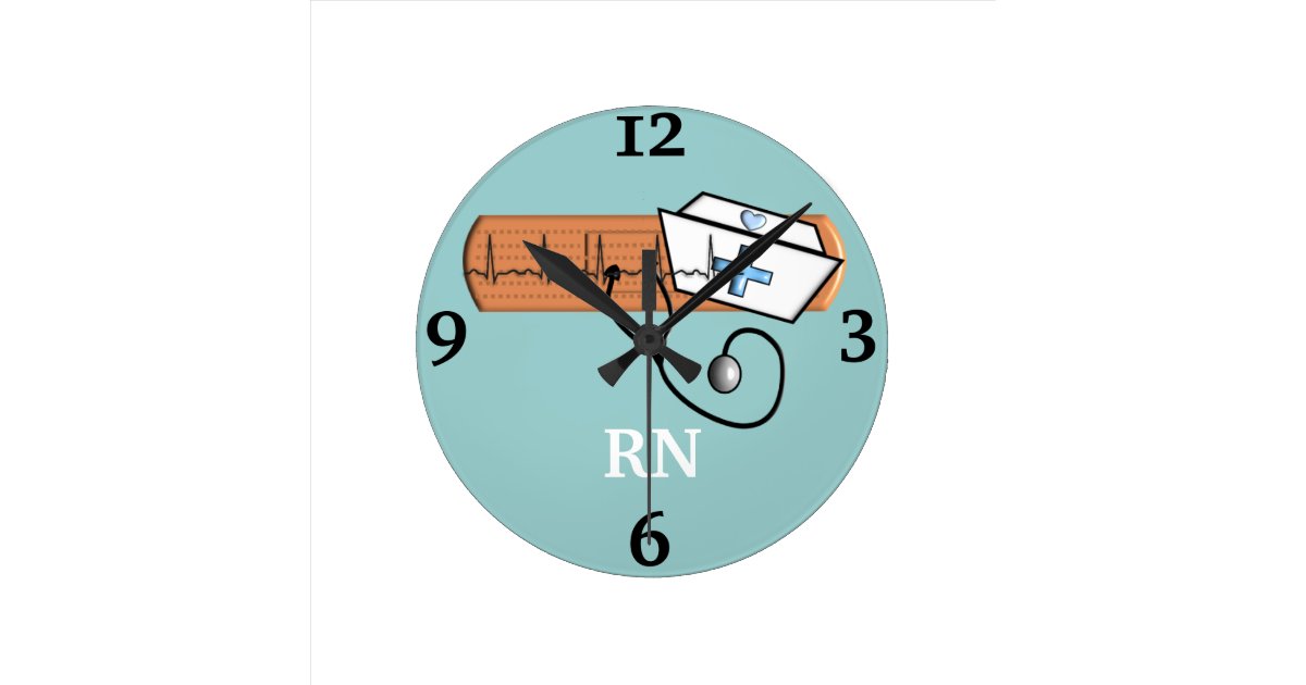 Registered Nurse "RN" Clock Zazzle