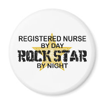 Registered Nurse Rock Star by Night magnets